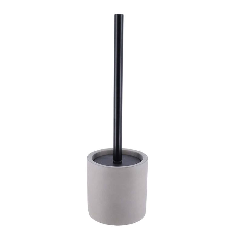 Concrete Cement Toilet Bowl Brush with Holder, Durable Bathroom Accessory Set - 4.3 L x 4.3 W x 14.2 H