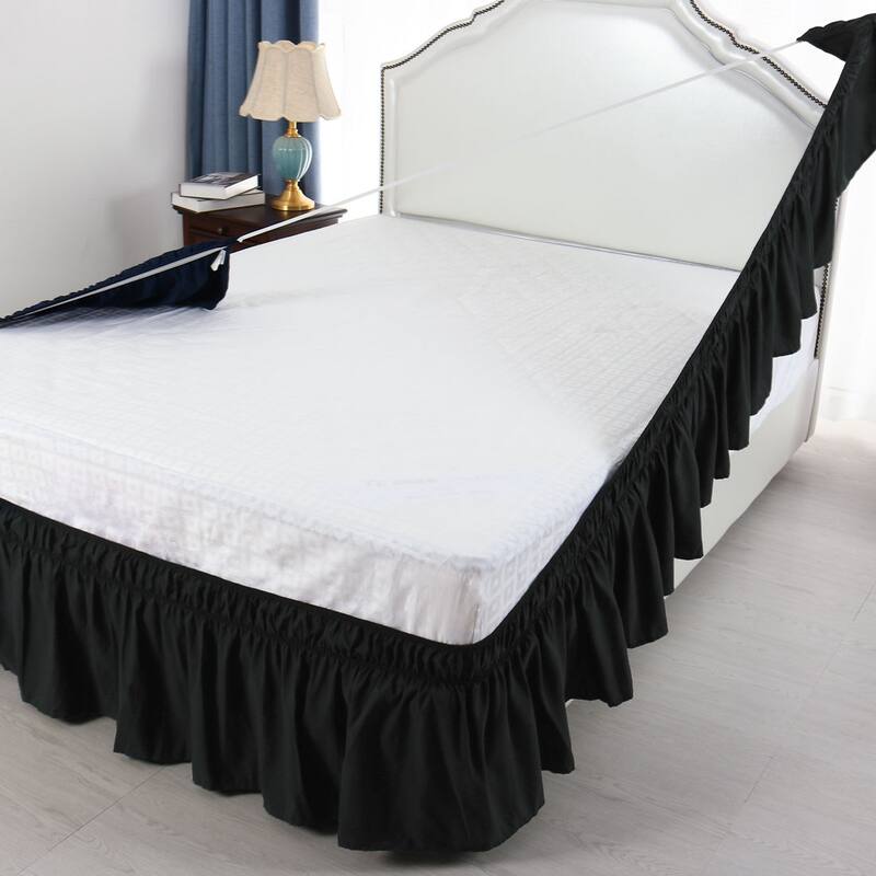 Bed Skirt Polyester Elastic Wrap Around Dust Ruffle