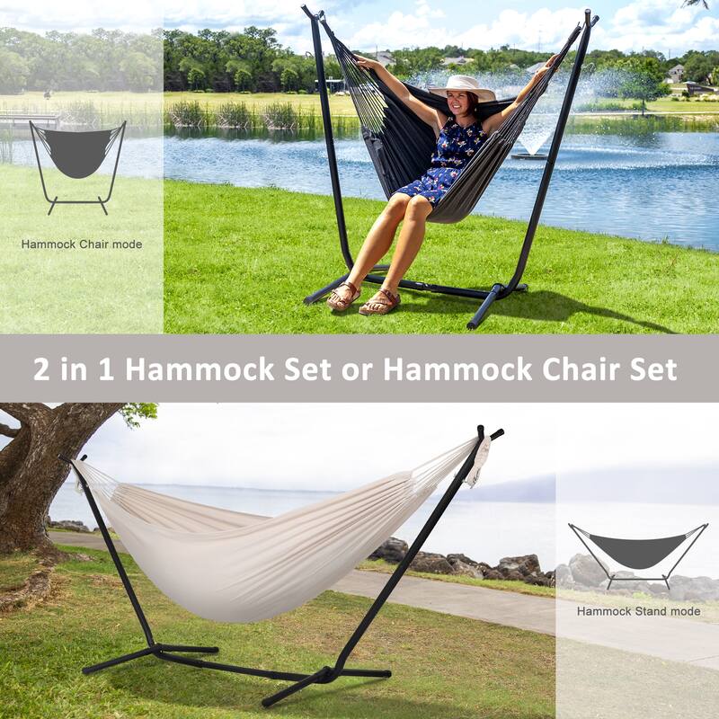 10.7 ft. 2-Person Brazilian-Style hammock with Stand - Convertible