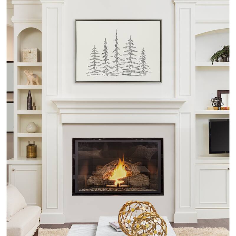 Kate and Laurel Sylvie Trees Canvas by The Creative Bunch Studio