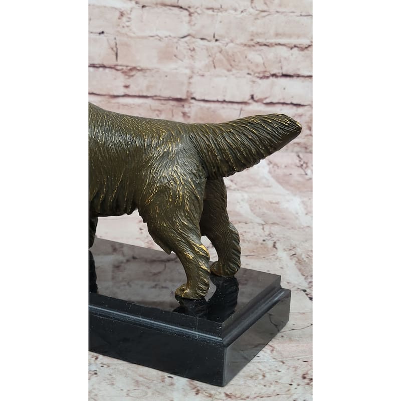 Bronze Golden Retriever Imitative Dog Statue Realistic Pet Sculpture Decor