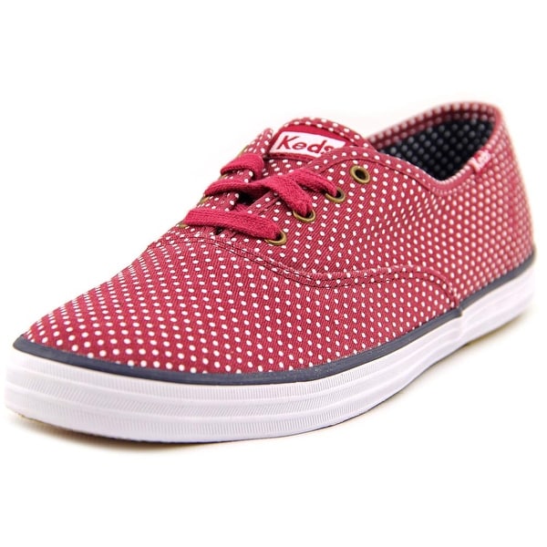 Keds Champion Micro Dot Women Round Toe Canvas Red Sneakers