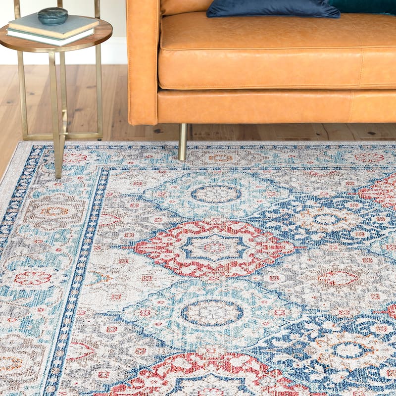 Esplanade Traditional Border Indoor Area Rug - 5'3'' x 7'7'' - Gray/Blue