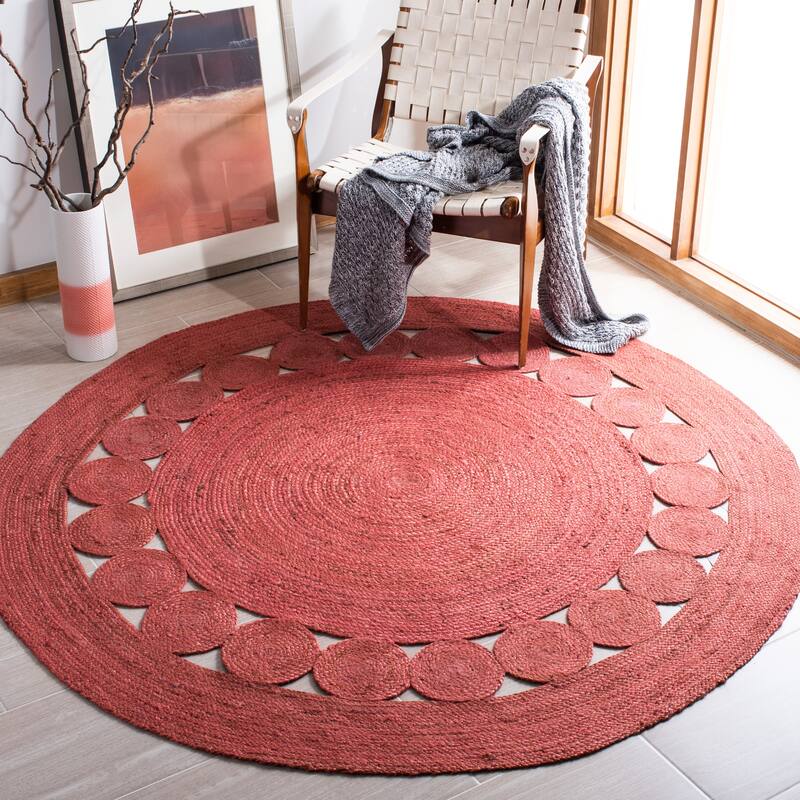 SAFAVIEH Handmade Natural Fiber April Jute Rug - 7' Round - Rust