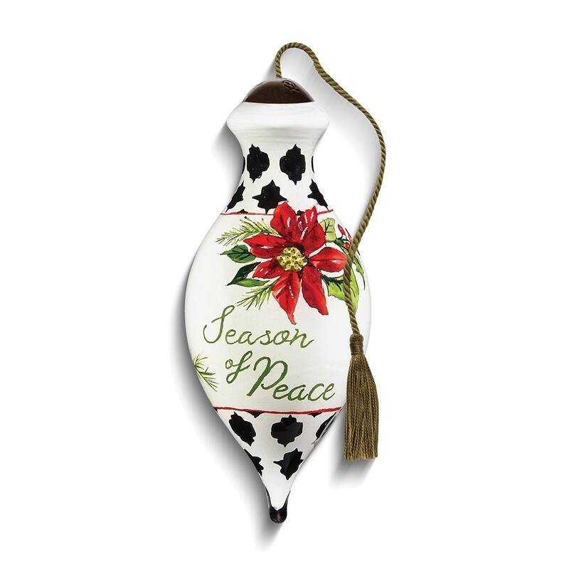 Curata Peace Cardinal Season of Peace By Susan Winget Hand-Painted Glass Ornament