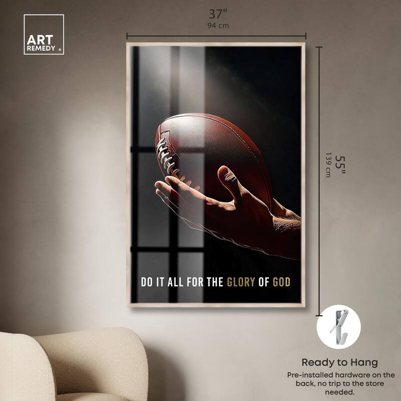 Glory of God Football Shadowbox by Art Remedy