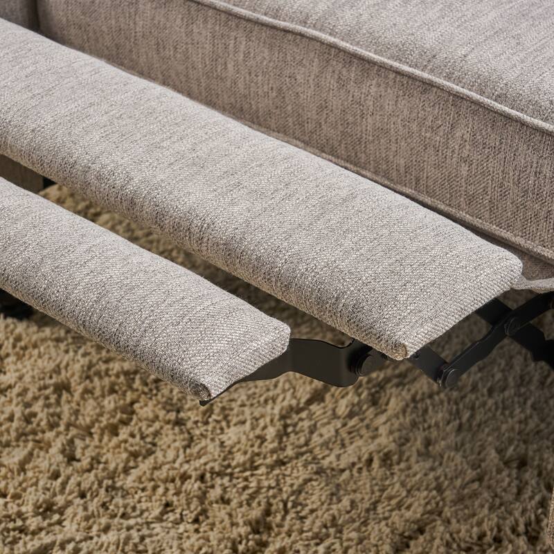 Oversized Wingback Push-Back Recliner with Footrest, Tufted Back, Nailheads