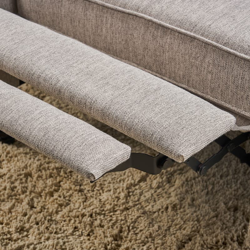 Roomfitters Tufted Wingback Recliner Chair with Rolled Arms and Turned Wood Legs, Lounge Accent Chair for Living Room