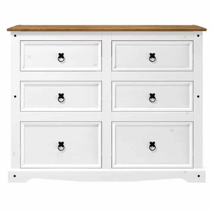 Wood Dresser 3+3 Drawers Chest Corona | Furniture Dash