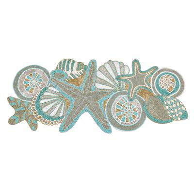 Sea Shell Beaded Design Table Runner - 13"x36"