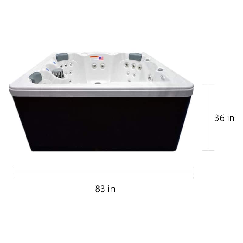 Home and Garden 5-person 51-jet Spa with Stainless Jets and Ozone - 80"x80"x34"