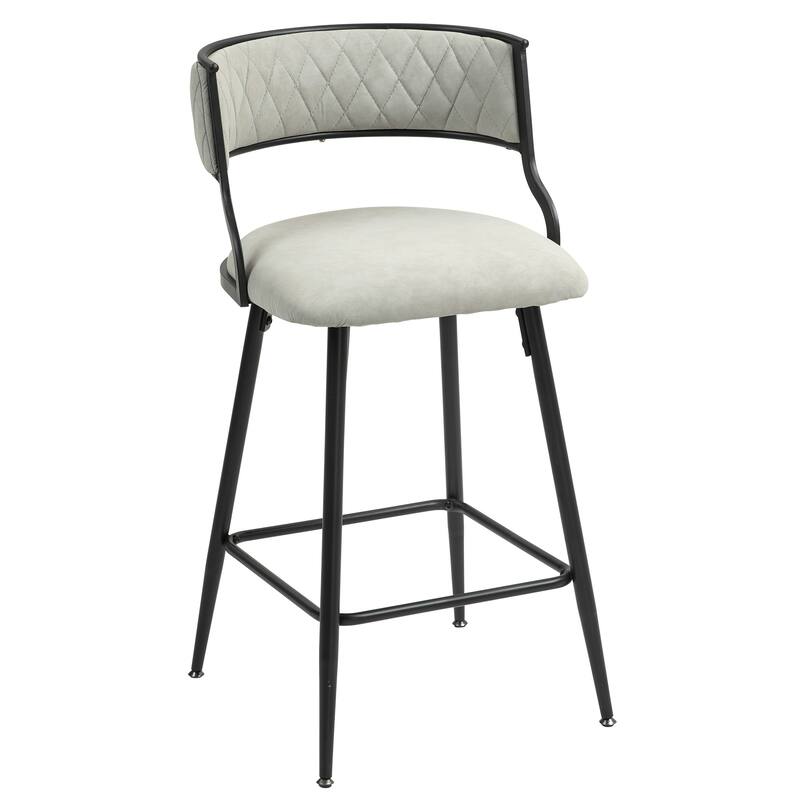 Set of 2 Fabric Counter Height Bar Stool with High-Density Foam Cushion Seating for Comfortable Seating