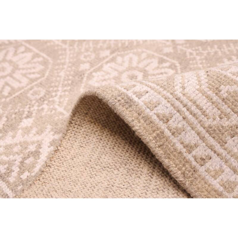 ECARPETGALLERY Hand-knotted Tangier Khaki Silk, Wool Rug - 5'3 x 7'8