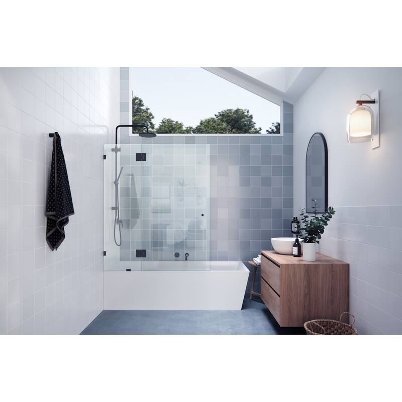 Glass Warehouse GW-B-GH-51 Halo 58" High x 51" Wide Hinged Frameless