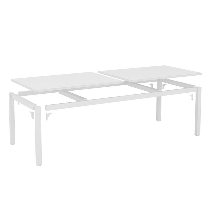 78" White Dining Table Large Rectanglular