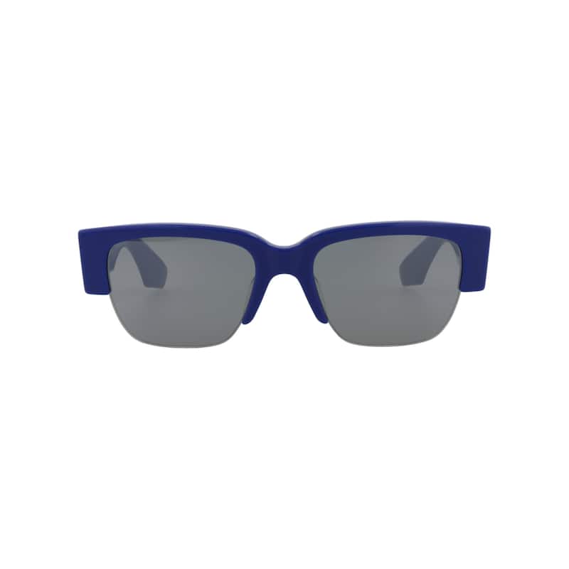 Alexander McQueen Square-Frame Recycled Acetate Sunglasses - Blue Blue Silver - Blue - Silver Lens