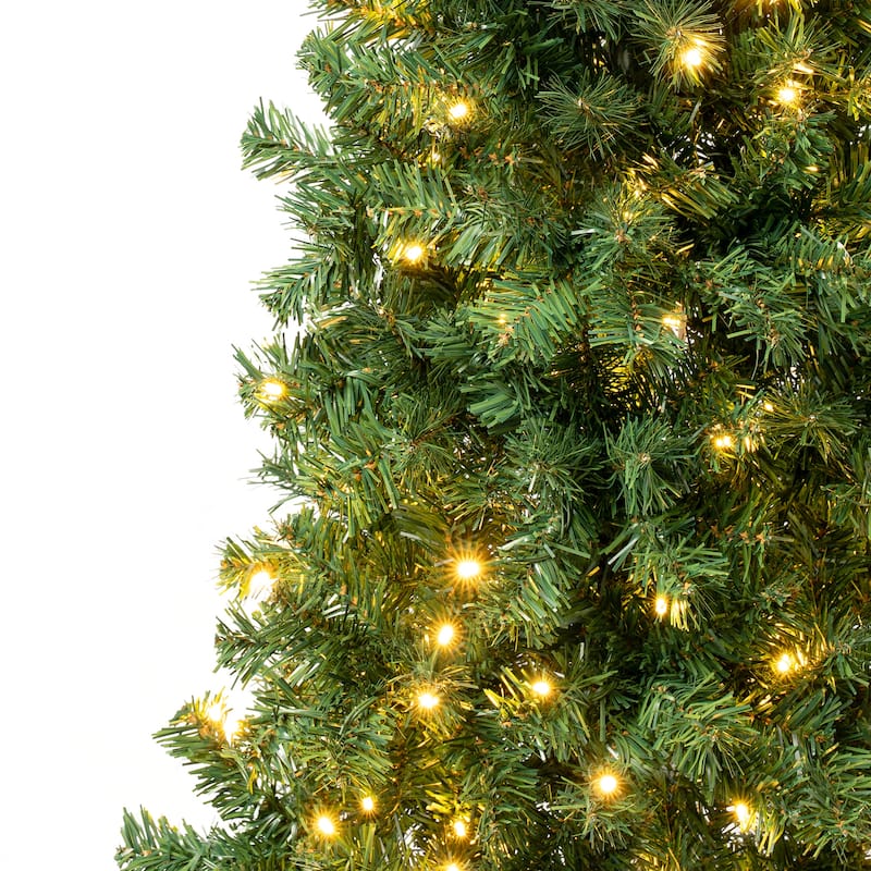 National Tree Company 6 ft. Pre-lit Artificial Linden Spruce Wrapped Tree 250 Warm White LED Lights- UL - 6 Foot