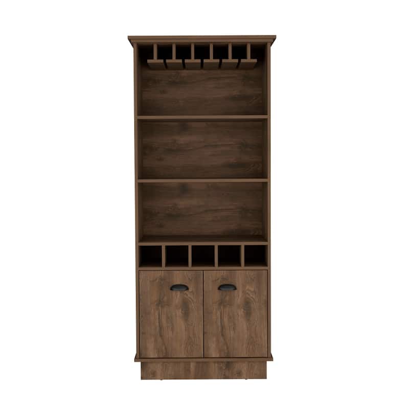 Bar Cabinet for Kitchen, Dining Room,Living Room, Dark Brown - Dark Brown