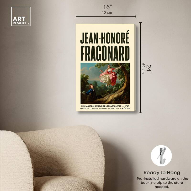 Fragonard's Swing Canvas by Art Remedy, Gallery Wrapped