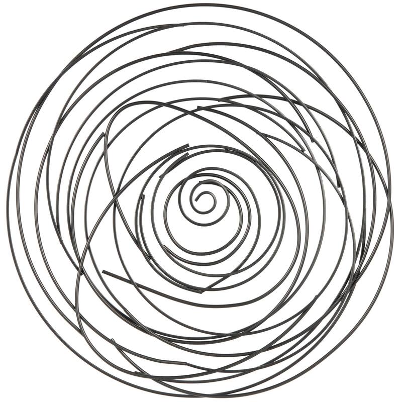 Black Metal Round Overlapping Lines Abstract Home Wall Decor