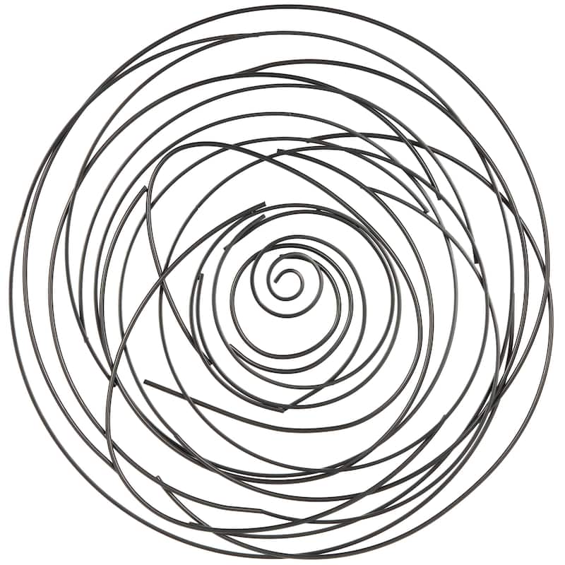 Metal Abstract Round Overlapping Lines Home Wall Decor - Black - Roche River Decor