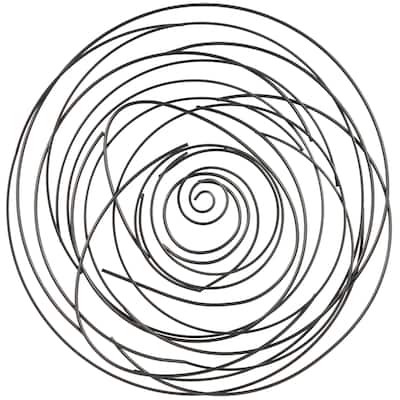 Metal Abstract Round Overlapping Lines Home Wall Decor - Black - Roche River Decor