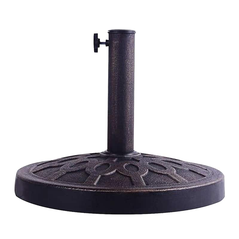 18" Round Umbrella Base Stand Heavy Duty Outdoor Stand - Bronze