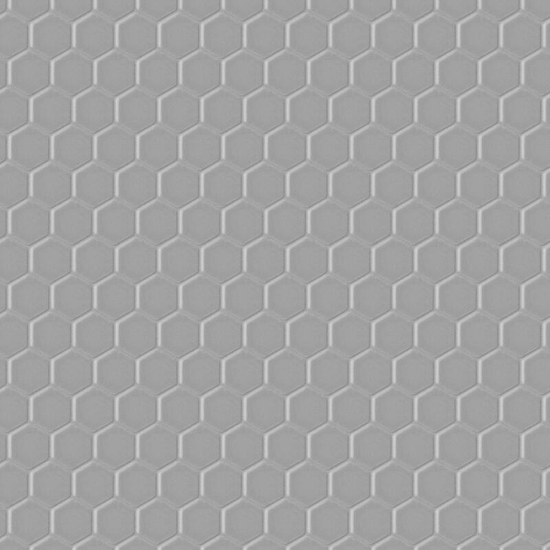 Merola Tile Metro 1" Hex Matte Light Grey 10-1/4" x 11-3/4" Porcelain Floor and Wall Tile