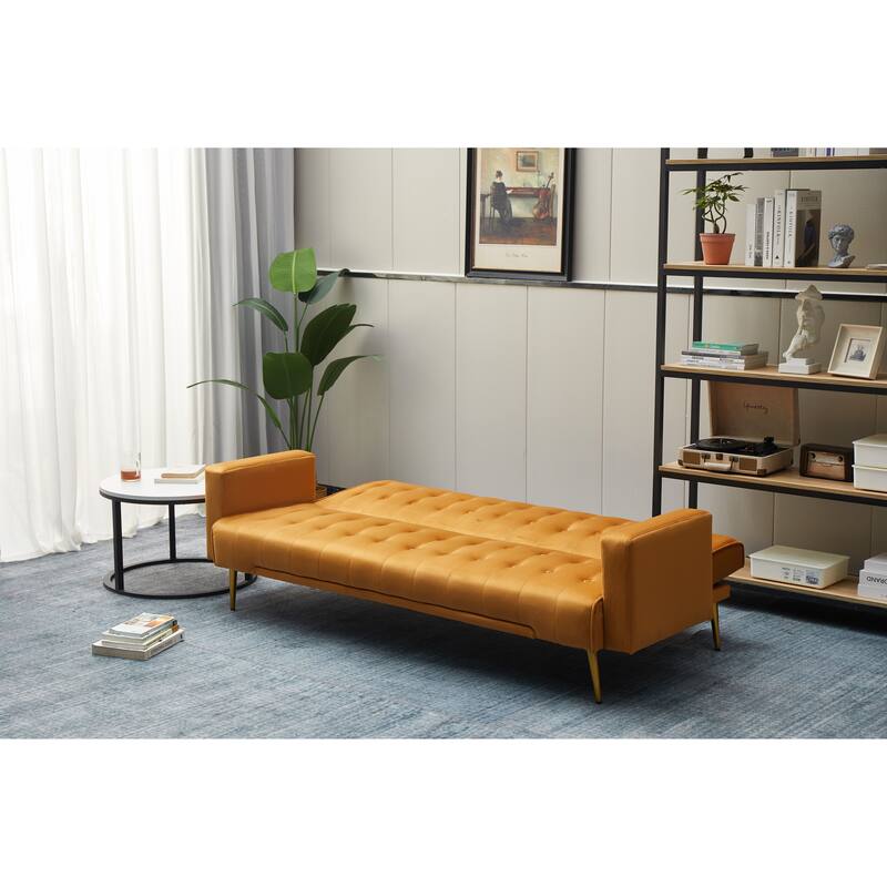 75'' Wide Tufted Velvet Convertible Sleeper sofa