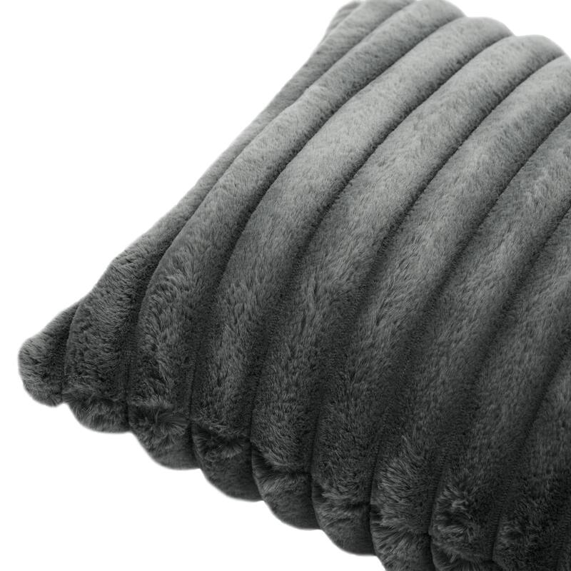 Faux Fur Decorative Throw Pillows for Couch & Bed (Set of 2)