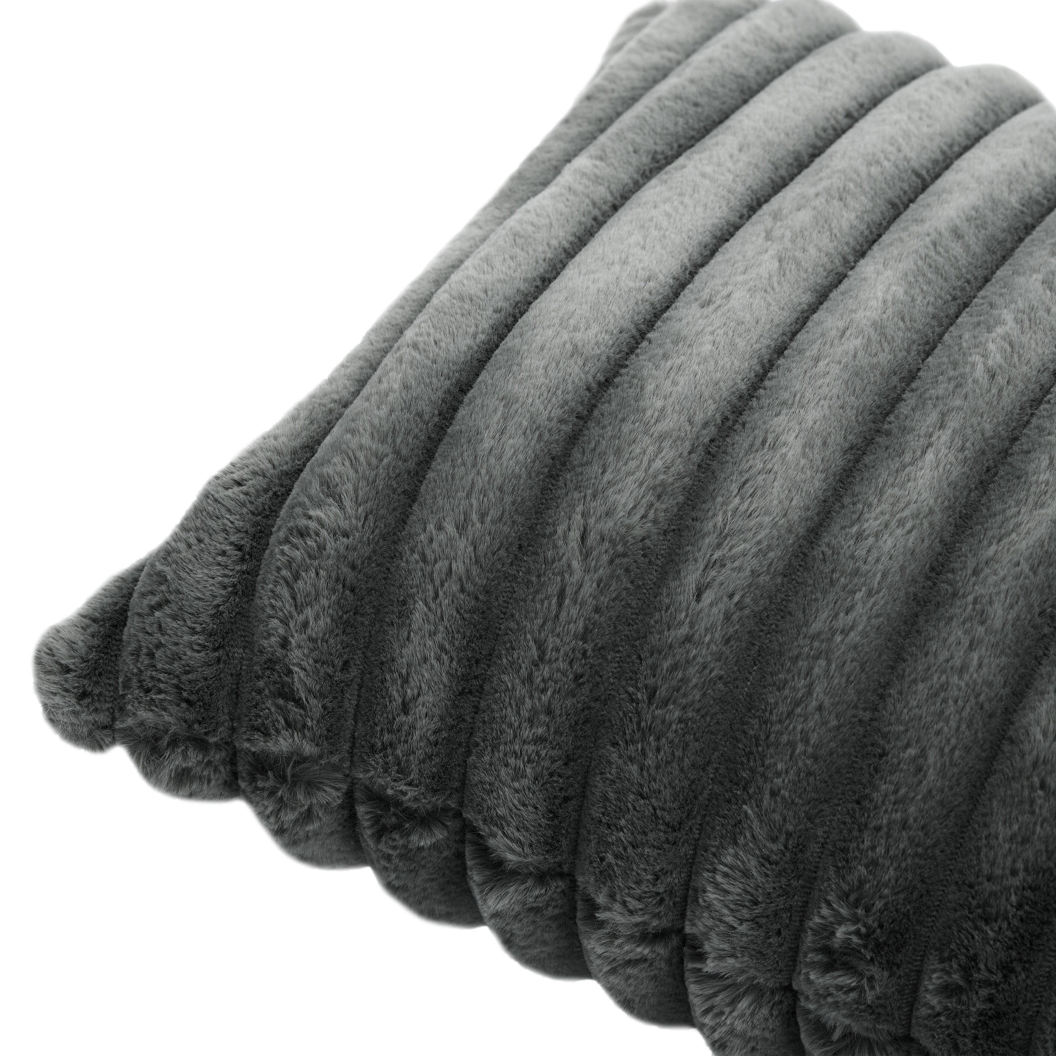 Modern Stripe Faux Fur Throw Pillows Set of 2