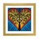 preview thumbnail 7 of 18, iCanvas "Heart With Blossoming Tree Of Life Inside On Blue Background" by Valery Rybakow Gold - 16x16x1