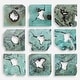 preview thumbnail 1 of 2, Uttermost Bahati Wood Wall Decor In Blue, Set Of 9