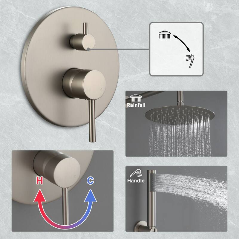 10-Inch Wall Mount Round Shower Set