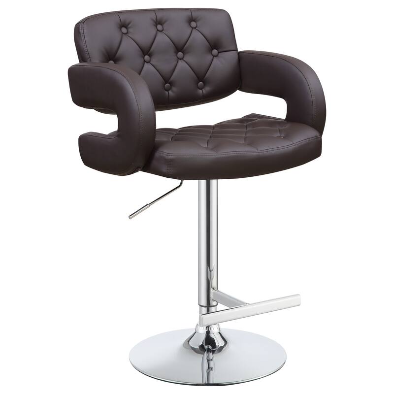 Brandi Adjustable Height Upholstered Tufted Bar Stool