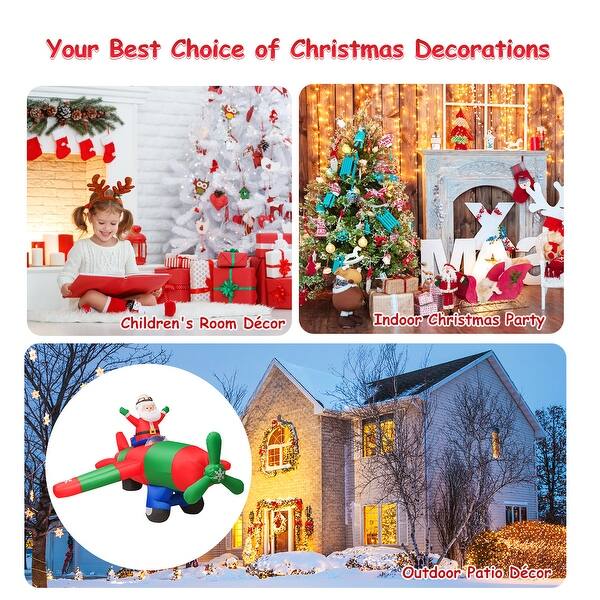 Shop Costway 8ft Led Inflatable Christmas Santa Claus Flying