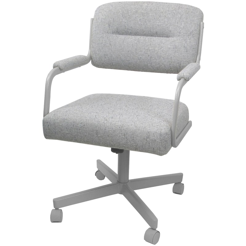 Swivel Kitchen Dining Caster Chair with Wheels - M-110 - N/A - Hemsath Slate - White