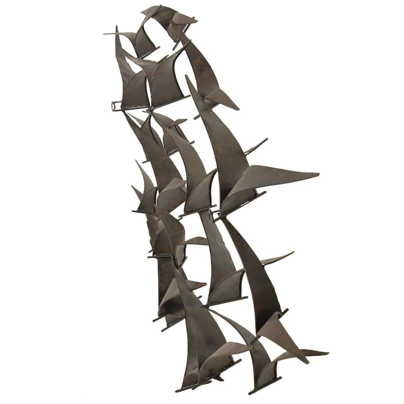 Metal Bird Sleek Flying Home Wall Decor - Gold, Black, Brown, Blue, Silver - Roche River Decor
