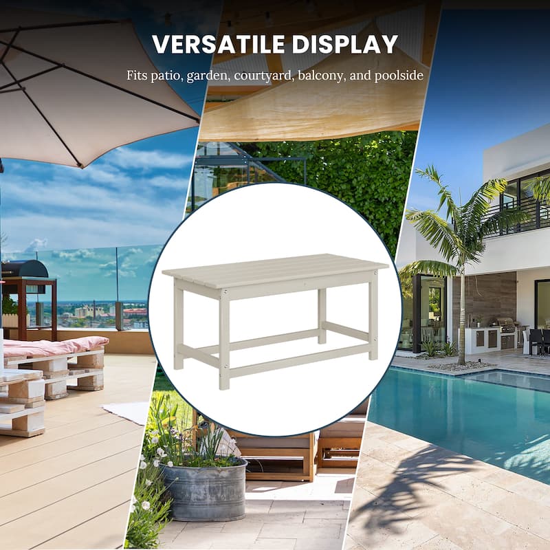 Laguna Hdpe All Weather Outdoor Patio Rectangular Coffee Table