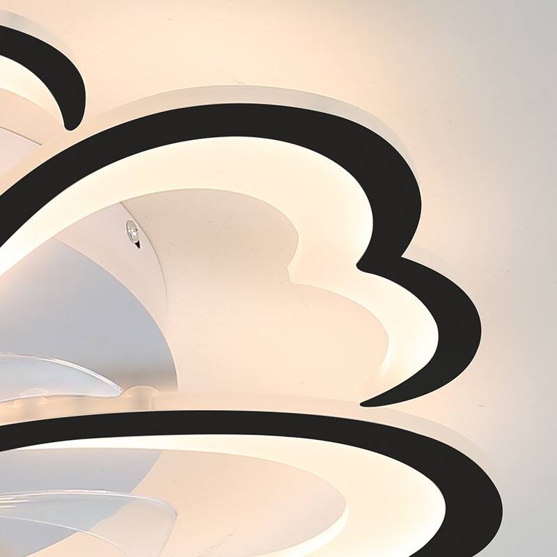 26.7In Black Ceiling Fan with Lights, Remote Control 3 Color Temperatures,6 Gear wind Speed Fan Light