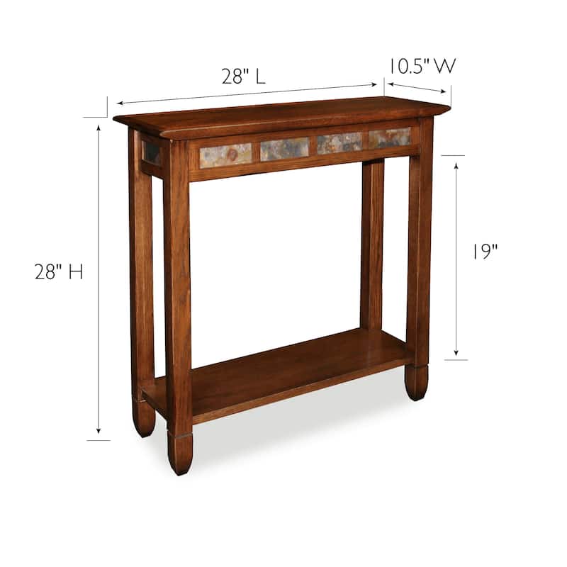 Copper Grove Ixia Rustic Oak and Slate Tile Hall Stand