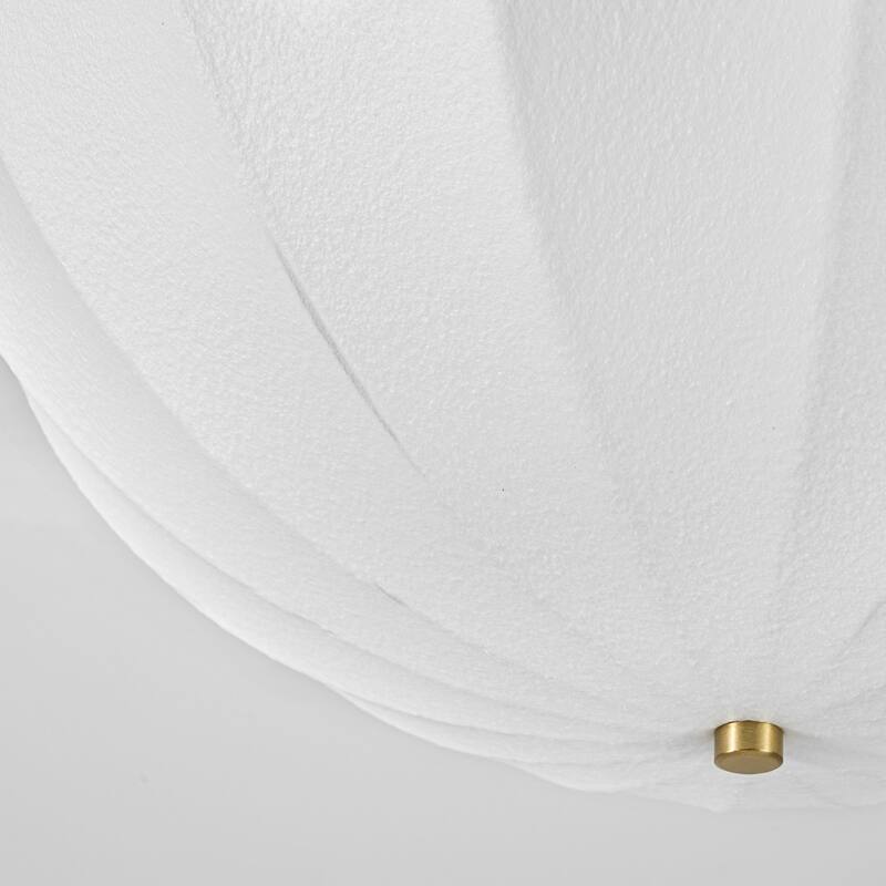 3-Light Modern Silk Flush Mount Ceiling Light, Semi Dome Fabric Shade for Bedroom - 3 Light
