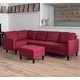 preview thumbnail 2 of 2, Zahra Sofa Sectional with Storage Ottoman by Christopher Knight Home Red