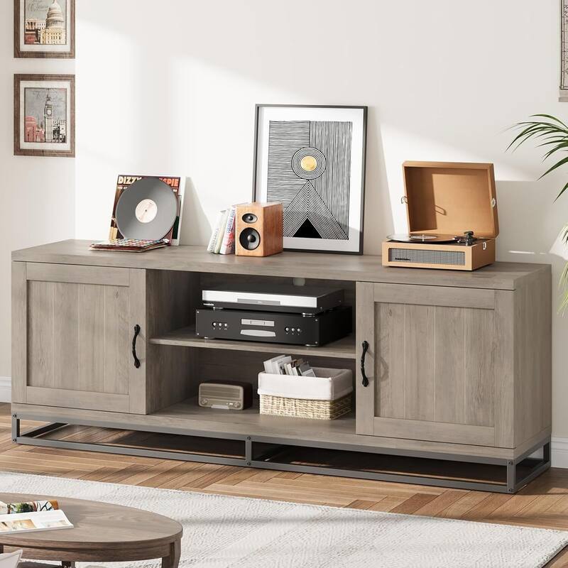 Farmhouse Entertainment Center TV Stand for Living Room Bedroom