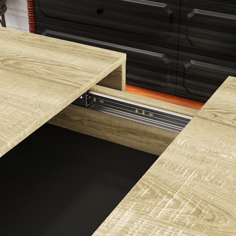 63”–78.7” Extendable Dining Table, Modern Wood Conference Table Convertible Office Desk & Meeting Table