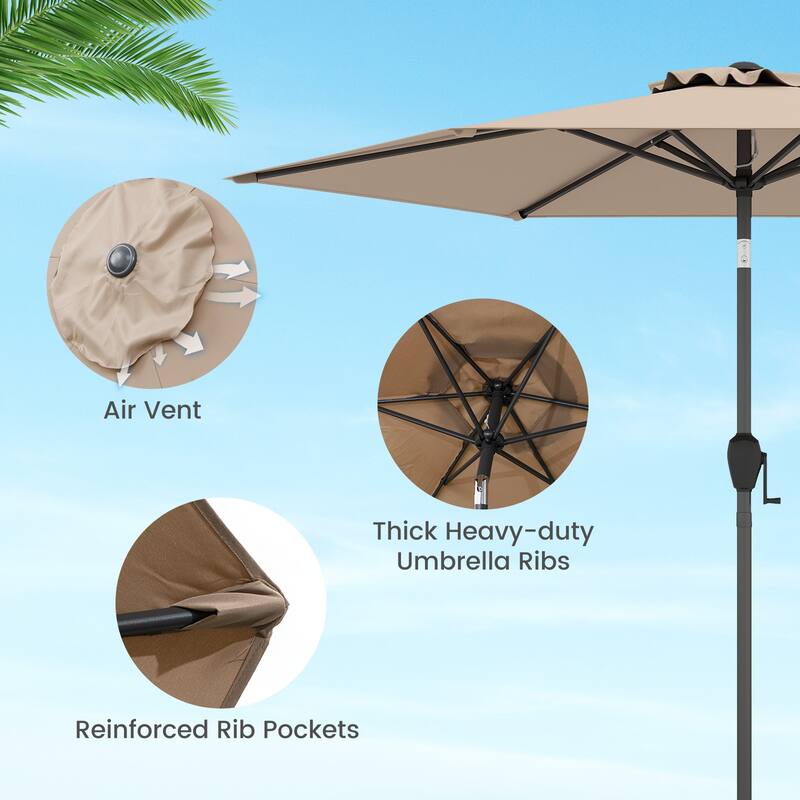 Gymax 7.5 ft Patio Umbrella Outdoor Heavy Duty Market Umbrella w/ Push