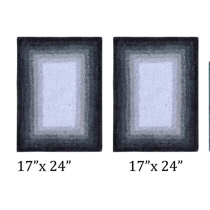 Better Trends 100% Cotton Super Soft & Highly Water Absorbent Bathroom Rugs-Torrent Collection Tufted Machine Washable Bath Mats - 2 Piece Set (17" x 24" | 17" x 24") - Gray
