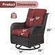 preview thumbnail 2 of 7, Pocassy 3-Piece Outdoor Swivel Bistro Set, Wicker Rocking Chairs