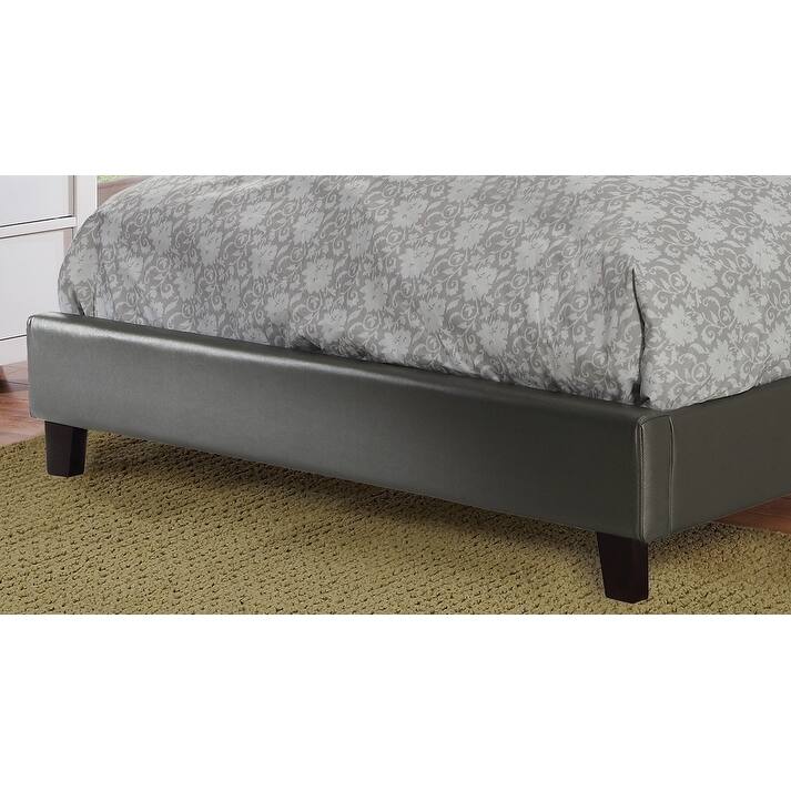Full Size Faux Leather Upholstered Platform Bed with Tufted Headboard and Modern Platform Design