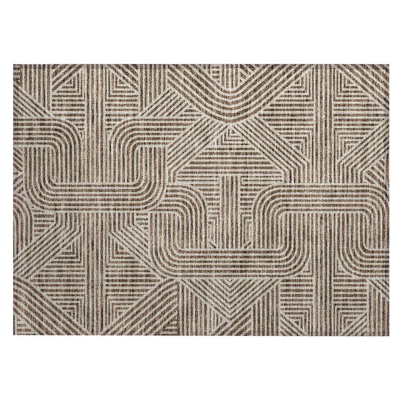 Machine Washable Indoor/ Outdoor Chantille Contemporary Geo Rug